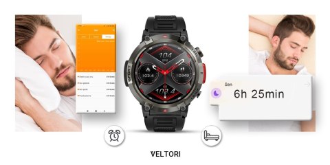 VELTORI Smartwatch Veltori VT140-1 Czarny Pasek Silikonowy VELTORI Smartwatch Veltori VT140-1 Czarny Pasek Silikonowy