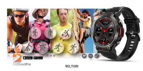VELTORI Smartwatch Veltori VT140-1 Czarny Pasek Silikonowy VELTORI Smartwatch Veltori VT140-1 Czarny Pasek Silikonowy