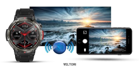 VELTORI Smartwatch Veltori VT140-1 Czarny Pasek Silikonowy VELTORI Smartwatch Veltori VT140-1 Czarny Pasek Silikonowy