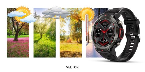 VELTORI Smartwatch Veltori VT140-1 Czarny Pasek Silikonowy VELTORI Smartwatch Veltori VT140-1 Czarny Pasek Silikonowy