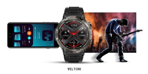 VELTORI Smartwatch Veltori VT140-1 Czarny Pasek Silikonowy VELTORI Smartwatch Veltori VT140-1 Czarny Pasek Silikonowy