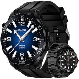 VELTORI Smartwatch Veltori VT150-1 Czarny Pasek Silikonowy + Czarna Bransoleta