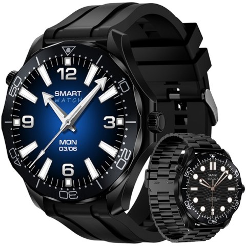 VELTORI Smartwatch Veltori VT150-1 Czarny Pasek Silikonowy + Czarna Bransoleta VELTORI Smartwatch Veltori VT150-1 Czarny Pasek Silikonowy + Czarna Bransoleta
