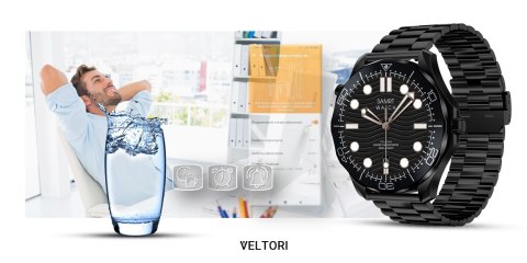 VELTORI Smartwatch Veltori VT150-1 Czarny Pasek Silikonowy + Czarna Bransoleta VELTORI Smartwatch Veltori VT150-1 Czarny Pasek Silikonowy + Czarna Bransoleta