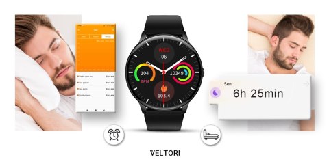 VELTORI Smartwatch Veltori VT160-1 Czarny Pasek Silikonowy VELTORI Smartwatch Veltori VT160-1 Czarny Pasek Silikonowy