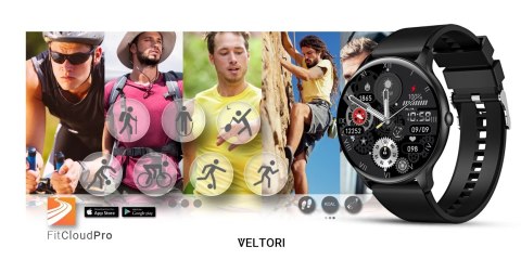 VELTORI Smartwatch Veltori VT160-1 Czarny Pasek Silikonowy VELTORI Smartwatch Veltori VT160-1 Czarny Pasek Silikonowy