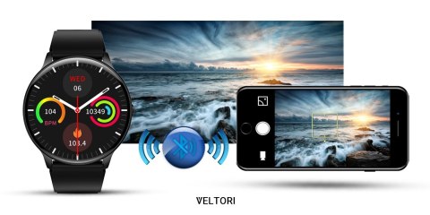 VELTORI Smartwatch Veltori VT160-1 Czarny Pasek Silikonowy VELTORI Smartwatch Veltori VT160-1 Czarny Pasek Silikonowy