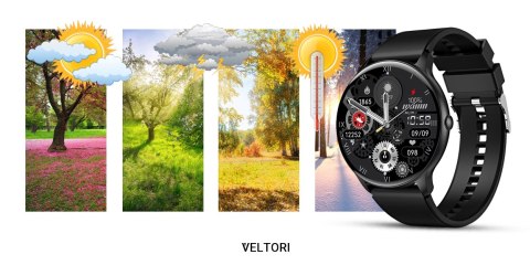 VELTORI Smartwatch Veltori VT160-1 Czarny Pasek Silikonowy VELTORI Smartwatch Veltori VT160-1 Czarny Pasek Silikonowy