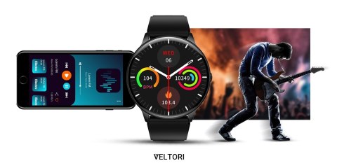 VELTORI Smartwatch Veltori VT160-1 Czarny Pasek Silikonowy VELTORI Smartwatch Veltori VT160-1 Czarny Pasek Silikonowy