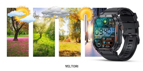 VELTORI Smartwatch Veltori VT200-1 Czarny Pasek Silikonowy VELTORI Smartwatch Veltori VT200-1 Czarny Pasek Silikonowy