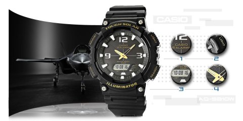 CASIO Zegarek Męski CASIO SOLAR AQ-S810W-1BVDF CASIO Zegarek Męski CASIO SOLAR AQ-S810W-1BVDF