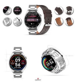 Giewont Smartwatch Giewont Vertex SmartCall GW450-6 Silver/Brown Leather