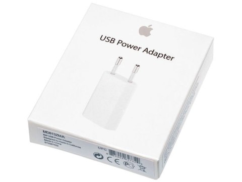 Apple Oryginalna ładowarka sieciowa Apple 5W iPhone MD813ZM/A BOX Apple Oryginalna ładowarka sieciowa Apple 5W iPhone MD813ZM/A BOX