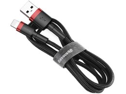 Baseus Kabel 2m Baseus Keviar USB Lightning do iPhone iPad iPod 1.5A Czarno-czerwony