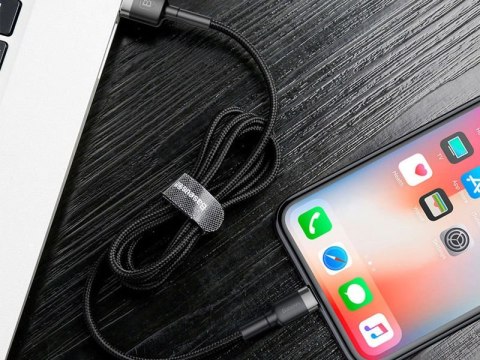 Baseus Kabel 2m Baseus Keviar USB Lightning do iPhone iPad iPod 1.5A Czarny Baseus Kabel 2m Baseus Keviar USB Lightning do iPhone iPad iPod 1.5A Czarny