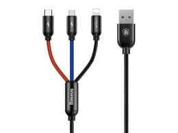 Baseus Kabel Baseus 3w1 iPhone micro USB USB-C 3.5A Three Primary 120cm