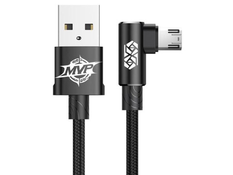 Baseus Kabel Baseus MVP Elbow kątowy dwustronny micro USB 2m Black Baseus Kabel Baseus MVP Elbow kątowy dwustronny micro USB 2m Black