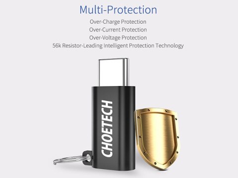 Choetech Adapter przejściówka Choetech micro usb - usb-c typ c czarny Choetech Adapter przejściówka Choetech micro usb - usb-c typ c czarny