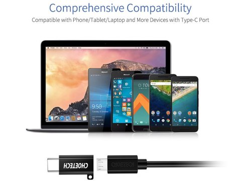 Choetech Adapter przejściówka Choetech micro usb - usb-c typ c czarny Choetech Adapter przejściówka Choetech micro usb - usb-c typ c czarny