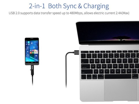 Choetech Adapter przejściówka Choetech micro usb - usb-c typ c czarny Choetech Adapter przejściówka Choetech micro usb - usb-c typ c czarny