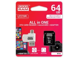 Goodram Goodram microSDXC 64GB Class 10 karta + adapter + czytnik