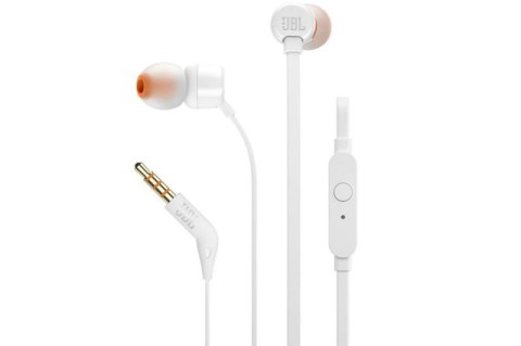 JBL Słuchawki JBL T110 przewodowe z mikrofonem białe JBL Słuchawki JBL T110 przewodowe z mikrofonem białe