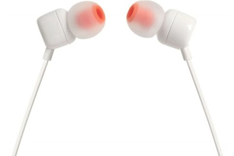 JBL Słuchawki JBL T110 przewodowe z mikrofonem białe JBL Słuchawki JBL T110 przewodowe z mikrofonem białe