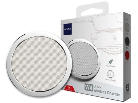 Rock Ładowarka indukcyjna Qi Rock w4 quick charger srebrna Rock Ładowarka indukcyjna Qi Rock w4 quick charger srebrna
