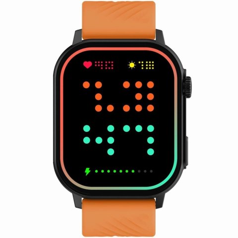 Gravity Smartwatch Gravity GT15-2 Pomarańczowy Pasek Silikonowy + Czarna Bransoleta Gravity Smartwatch Gravity GT15-2 Pomarańczowy Pasek Silikonowy + Czarna Bransoleta
