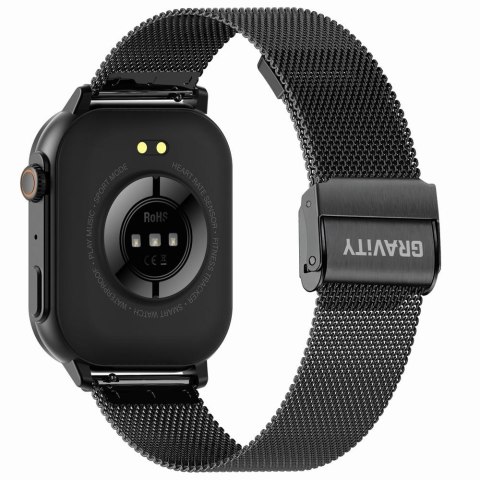 Gravity Smartwatch Gravity GT15-2 Pomarańczowy Pasek Silikonowy + Czarna Bransoleta Gravity Smartwatch Gravity GT15-2 Pomarańczowy Pasek Silikonowy + Czarna Bransoleta