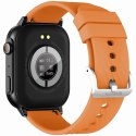 Gravity Smartwatch Gravity GT15-2 Pomarańczowy Pasek Silikonowy + Czarna Bransoleta