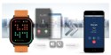 Gravity Smartwatch Gravity GT15-2 Pomarańczowy Pasek Silikonowy + Czarna Bransoleta