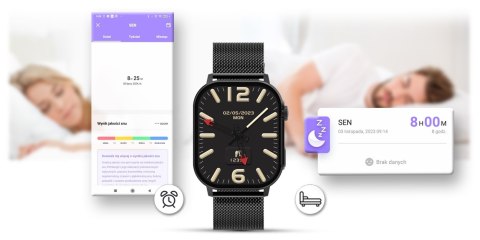 Gravity Smartwatch Gravity GT15-2 Pomarańczowy Pasek Silikonowy + Czarna Bransoleta Gravity Smartwatch Gravity GT15-2 Pomarańczowy Pasek Silikonowy + Czarna Bransoleta