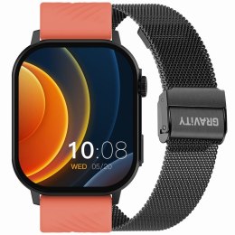 Gravity Smartwatch Gravity GT15-3 Czerwony Pasek Silikonowy + Czarna Bransoleta