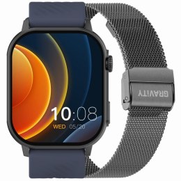 Gravity Smartwatch Gravity GT15-4 Niebieski Pasek Silikonowy + Tytanowa Bransoleta