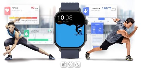 Gravity Smartwatch Gravity GT15-4 Niebieski Pasek Silikonowy + Tytanowa Bransoleta Gravity Smartwatch Gravity GT15-4 Niebieski Pasek Silikonowy + Tytanowa Bransoleta