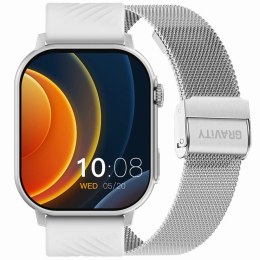Gravity Smartwatch Gravity GT15-8 Szary Pasek Silikonowy + Srebrna Bransoleta