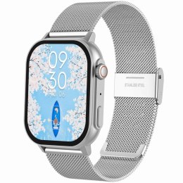 Gravity Smartwatch Gravity GT15-8 Szary Pasek Silikonowy + Srebrna Bransoleta