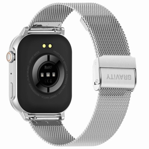 Gravity Smartwatch Gravity GT15-8 Szary Pasek Silikonowy + Srebrna Bransoleta Gravity Smartwatch Gravity GT15-8 Szary Pasek Silikonowy + Srebrna Bransoleta
