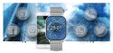 Gravity Smartwatch Gravity GT15-8 Szary Pasek Silikonowy + Srebrna Bransoleta