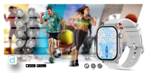 Gravity Smartwatch Gravity GT15-8 Szary Pasek Silikonowy + Srebrna Bransoleta Gravity Smartwatch Gravity GT15-8 Szary Pasek Silikonowy + Srebrna Bransoleta