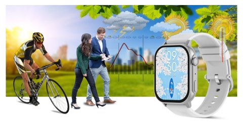 Gravity Smartwatch Gravity GT15-8 Szary Pasek Silikonowy + Srebrna Bransoleta Gravity Smartwatch Gravity GT15-8 Szary Pasek Silikonowy + Srebrna Bransoleta