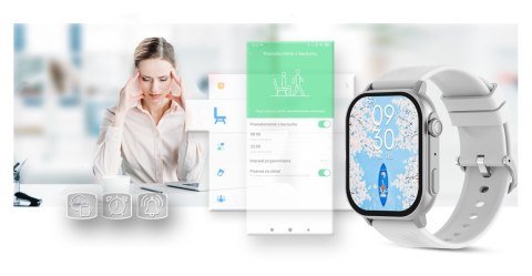 Gravity Smartwatch Gravity GT15-8 Szary Pasek Silikonowy + Srebrna Bransoleta Gravity Smartwatch Gravity GT15-8 Szary Pasek Silikonowy + Srebrna Bransoleta