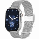 Gravity Smartwatch Gravity GT15-9 Czarny Pasek Silikonowy + Srebrna Bransoleta
