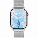 Gravity Smartwatch Gravity GT15-9 Czarny Pasek Silikonowy + Srebrna Bransoleta