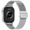 Gravity Smartwatch Gravity GT15-9 Czarny Pasek Silikonowy + Srebrna Bransoleta