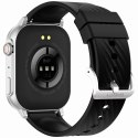 Gravity Smartwatch Gravity GT15-9 Czarny Pasek Silikonowy + Srebrna Bransoleta
