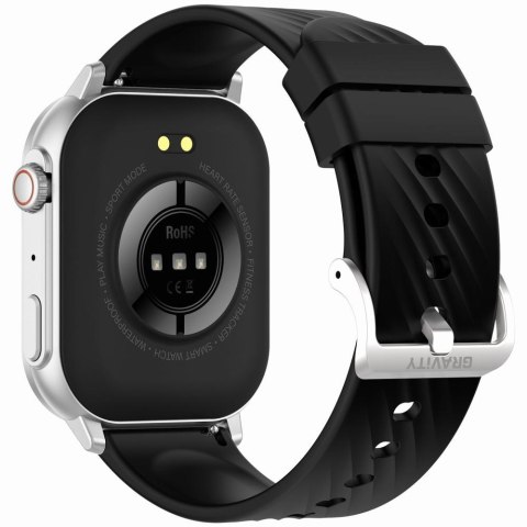 Gravity Smartwatch Gravity GT15-9 Czarny Pasek Silikonowy + Srebrna Bransoleta Gravity Smartwatch Gravity GT15-9 Czarny Pasek Silikonowy + Srebrna Bransoleta