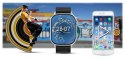 Gravity Smartwatch Gravity GT15-9 Czarny Pasek Silikonowy + Srebrna Bransoleta