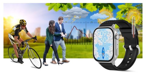 Gravity Smartwatch Gravity GT15-9 Czarny Pasek Silikonowy + Srebrna Bransoleta Gravity Smartwatch Gravity GT15-9 Czarny Pasek Silikonowy + Srebrna Bransoleta